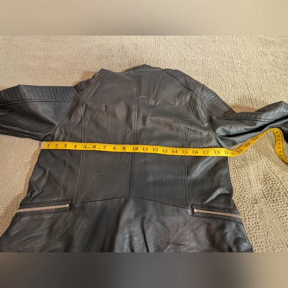 Harve Benard Black Faux Leather Biker Jacket, Women's Size Small - Picture 7 of 7